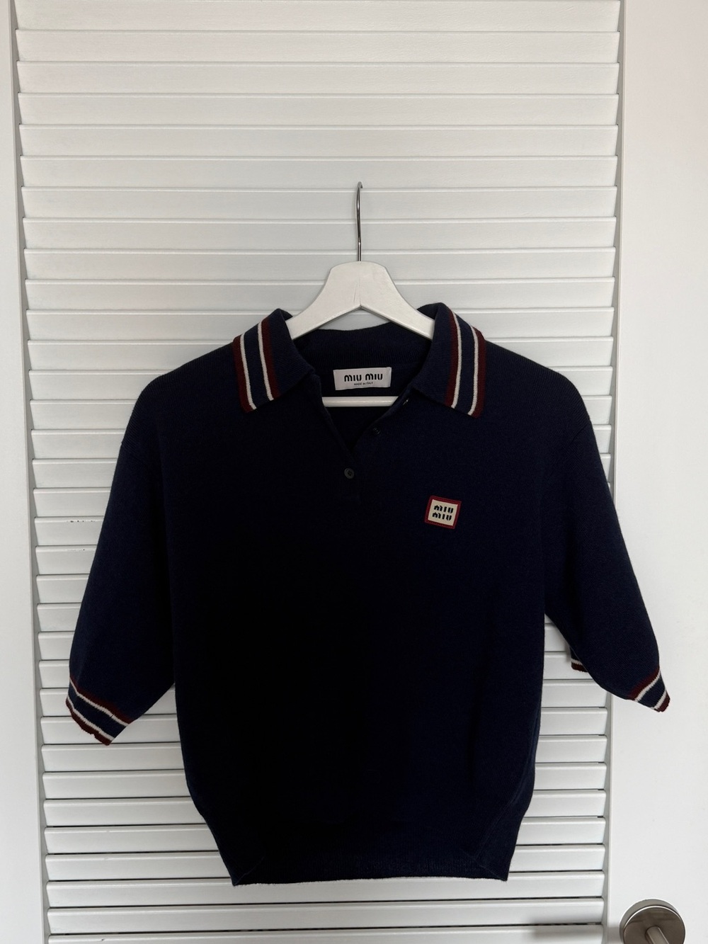 Miu Miu cashmere polo sweater navy